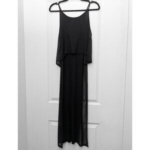 Dramatic High Low Tank Top w/ Sheer Panels - Gothic, Witchy, Chic, Avant Garde